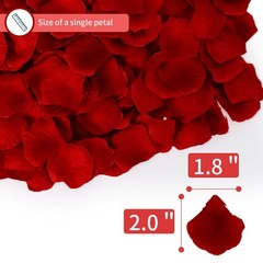 Uvaluefeet 1000 Pcs Artificial Fake Rose Petals,Flower 1000Pcs, Dark Red