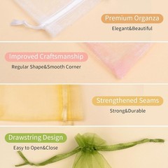 50 Pcs Organza Bags Mix Color 3×4 Inch, Small Gift Bags Goodie Bag for Jewelry C