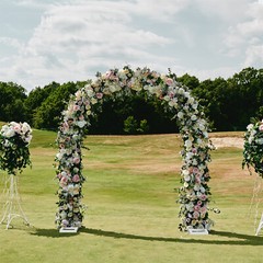 Heavy Duty Square Tube Iron Wedding Arch Backdrop Stand Garden Pergola Frame US