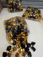 Decorative Acrylic Crystal Gems Colors Ice Rocks black and gold 1 lb