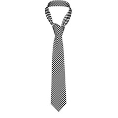 Siiuuol TiesFor Men,Classic Holiday One Size Checkerboard Black and White Plaid