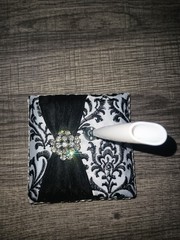 Vintage Black and White Wedding Pen Holder