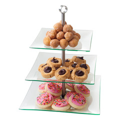Home Dess Chef Buddy Three Tier Square Glass 11.5″ x x 16″, Clear