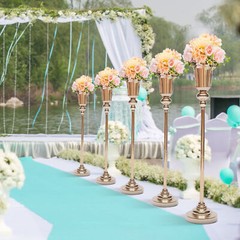 Metal Wedding Centerpieces Vase Versatile Trumpet Wedding Flower Vase Stand 10pc