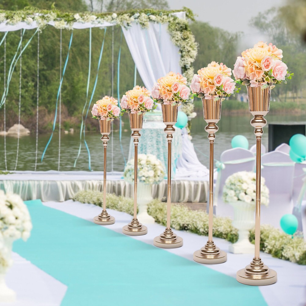 Metal Wedding Centerpieces Vase Versatile Trumpet Wedding Flower Vase Stand 10pc