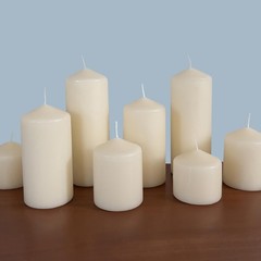 Stonebriar Unscented Pillar Candles – 35 Hour Burn Time, 3″ x 4″, Ivory