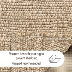 Chardin home 5×7 Jute Cotton Hand Woven Area Rug, Natural Jute Braided Boho F…