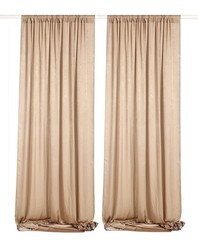 9.6 Feet x 10 Feet Biscotti Beige Silky Soft Curtain Wedding Backdrop Drapes,…