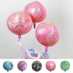 3 Orbz 13″ wide Marble 4D Round Mylar Foil Balloons Wedding Birthday Decorations