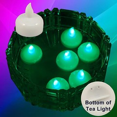 NEW SAFE FLOATING CHRISTMAS Green LED TEA LIGHTS LIGHTING DECORATIONS 12 PIECES