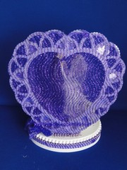 New Elegant Wedding Dancing Couple Caketop, Crystal Heart, purple decor #347