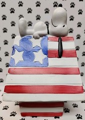 Peanuts Snoopy Led Patriotic Snoopy Dog House 4th Of July