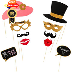 60Pcs Wedding Photo Booth Props, Props for Photos Colorful