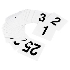 Table Numbers 125 Double Sided Plastic 4×4 Inch White Black Bold
