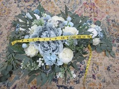 Dusty Blue Wedding Bouquet for Bride Blue and White 2 Pc Arch NEW