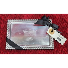 Mud Pie Metal Tray, His Ring Aluminum Tray Wedding Gift Decor