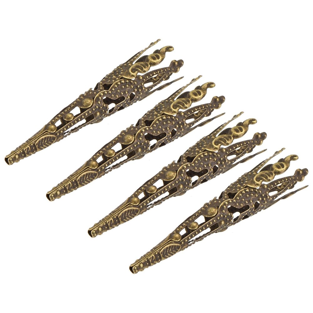 Corsage Decorative Holder, Alloy Lapel Pin Brooch Vase 42mm Cyan Pack of 4