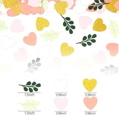200PC Heart Wedding Confetti Greenery Pink and sage green heart confetti
