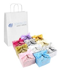 10 Fuchsia Silver Large Ribbon Wedding Favor Gift Boxes Party Event Candy Box