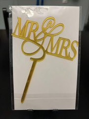 Set of 8 Gold Acrylic Wedding Cake Toppers Bridal Shower Anniversary New