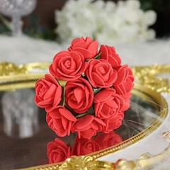 48 BURGUNDY Mini Roses 4″ Foam ARTIFICIAL FLOWERS Stems Party Wedding DIY