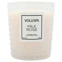 Voluspa Milk Rose Classic Candle Jar 6.5 Ounces 40 Hour Burn Time Coconut Wax
