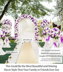 Gold Aisle Runner for Wedding Ceremony 2FTx15FT Sequin Aisle Runner Wedding