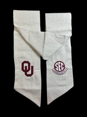 University of Oklahoma (OU) Cotton Wreath Sash (2 Logos) 40k Stitch SEC Graduate