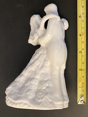 8-White Porcelain BRIDE AND GROOM First Dance Cake Topper or Table Setting