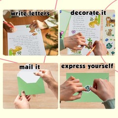 Master Lined Paper Set for Kids – Safari Animal Stationary with Multicolor