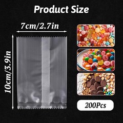200pcs Heat Seal Candy Wrappers Homemade Caramels Nougats Candy Bags 4″x2.5″
