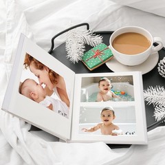 10×10 Inch Linen Self Adhesive Photo Album with Window, 20 Pages Elegant Scra…
