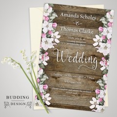 Personalised Wedding Day / Evening Invitations with Envelopes (W1)