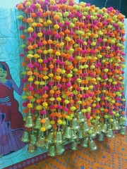 Indian pom pom Garlands Christmas Wedding Decoration Mehndi wholesale lot