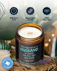 Wife Candle, Unique Funny Gift from Husband, Thoughtful 9 ounce, Black