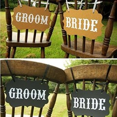 2x Mr Mrs Bride Groom Photo Booth Props Chair Signs Garland Banner Wedding Decor