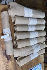 Mainstays 18″ X 10’ Burlap Lace Table Runners. 7 Used Good Condition + 1 New