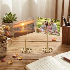 24 Pcs Table Number Holders, 3.35 Inch Gold Place Card Holder, Table Number