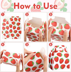 22 Pcs Strawberry Party Favor Boxes Strawberry Candy Treat Goody Gift Boxes for