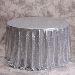 silver Glitter Sequin Tablecloth Wedding Engagement Reception Party Decoration