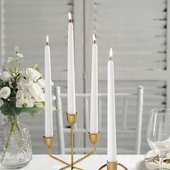 12 White Premium 10″ Taper Candles Unscented Dinner Party Wedding Decorations