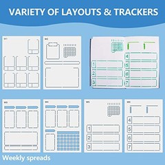 12 Pieces Speedy Spreads Journal Stencil DIY Journal Templates Reusable Weekly