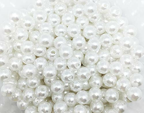 Lolasaturdays Pearls 1-Lbs Loose Beads vase Filler (8mm, White)