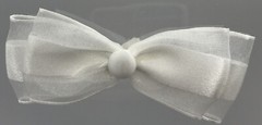 White Wedding Accessory Bows Organza and Satin Hook and Loop Set of 4