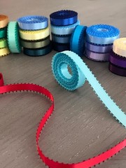 Roll-up 3/8″ PICOT Feathered DOUBLE FACE SATIN POLYESTER Ribbon CHOOSE YARDS