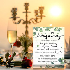 Chunful in Loving Memory Wedding Sign Acrylic Memorial Table Sign for Wedding Wo