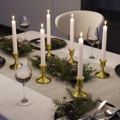Brass Gold Taper Candle Holders Set of 3, Vintage Metal