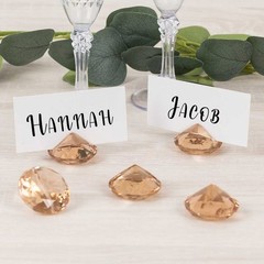 Amber 10 Plastic 1.75″ Crystal Place Card Holders Table Number Stands Events