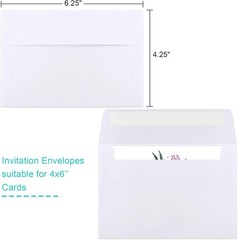 Joyberg 70 Packs A4 Envelopes, White, 4×6 Photo, Self (4.25×6.25in), White