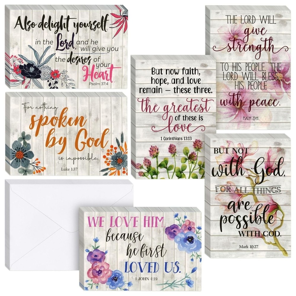 BEST PAPER GREETINGS Inspirational Cards with Envelopes – 60 Pack, 4 x 6 in, …